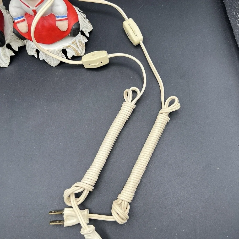 VTG Raggedy Ann & Andy Portable Ceramic Lamp Set Metal‎ Base Underwriter Lab